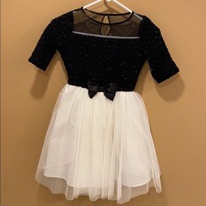 ZENZI Black & Cream Tulle Dress